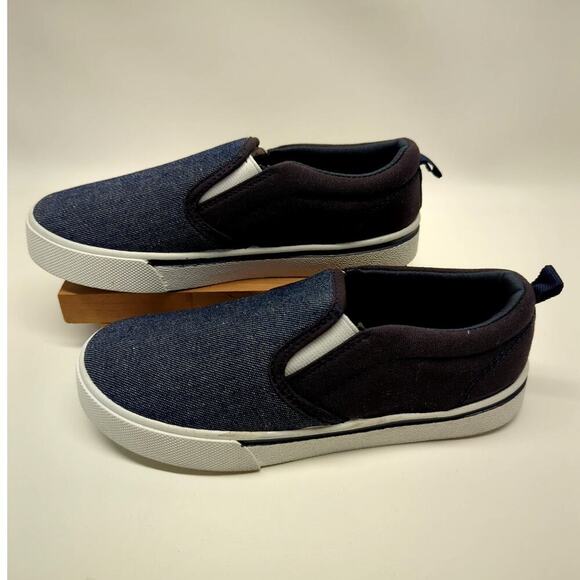 OshKosh B'Gosh Two-Toned Canvas Slip-On Shoes Navy Size 1M - Picture 2 of 8